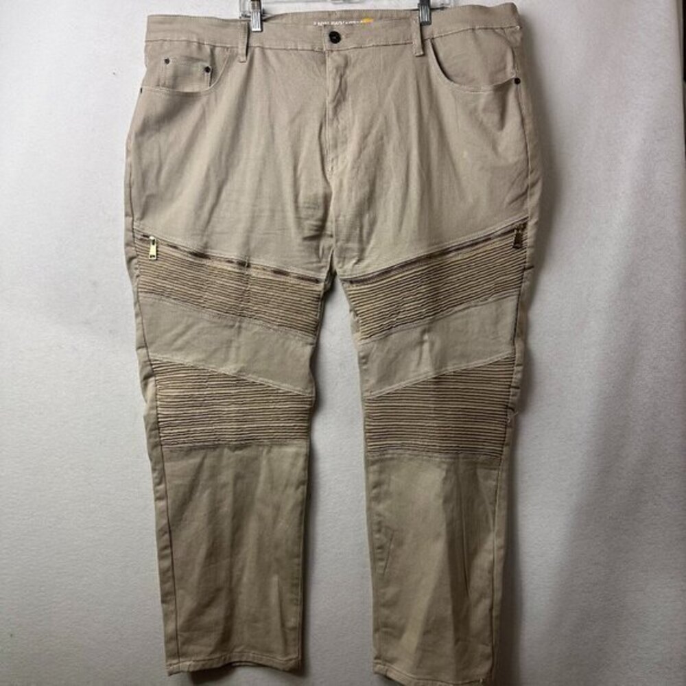 Lion Dynasty‎ Jeans Mens 46 x 32 Denim Grunge Moto Riding Hip Hop tan beige